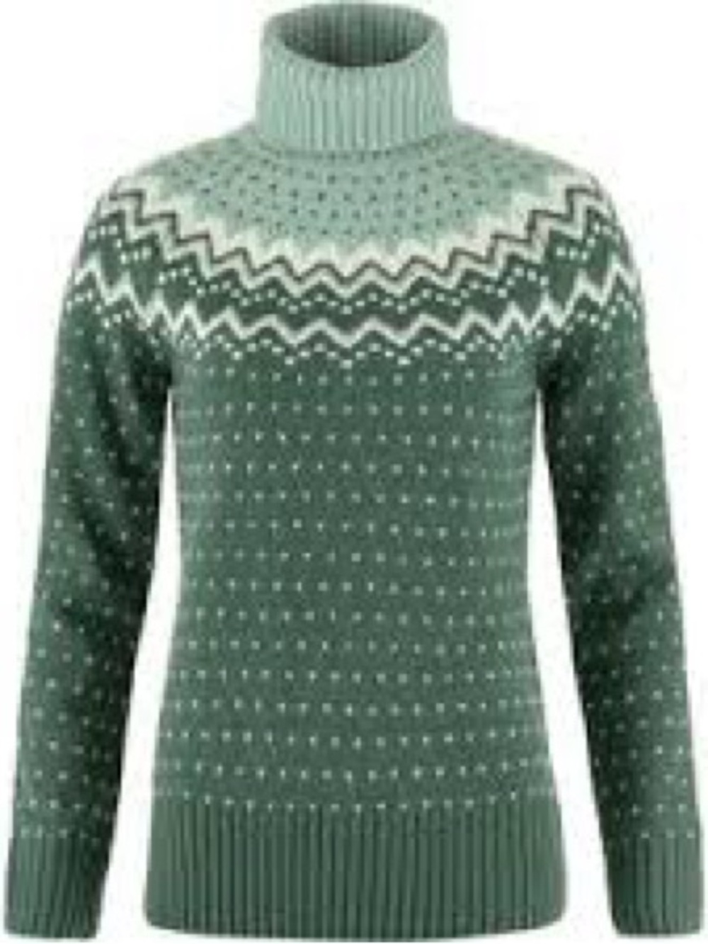NWT Fjallraven Fair Isle Wool Turtleneck Sweater in Mist Green $195